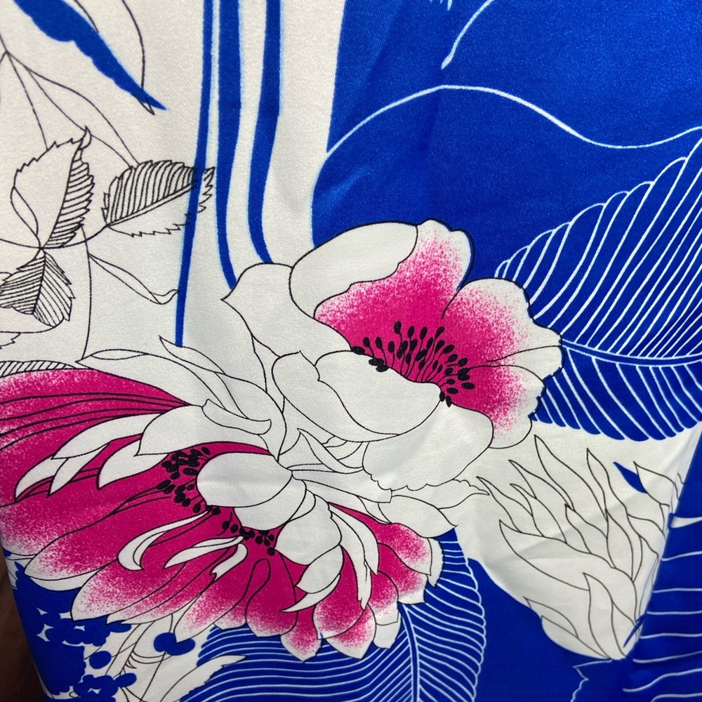 Vintage Hilo Hattie’s Hawaiian Blue Hibiscus Floral Maxi Dress MuMu - Picture 4 of 7